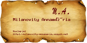 Milanovity Annamária névjegykártya